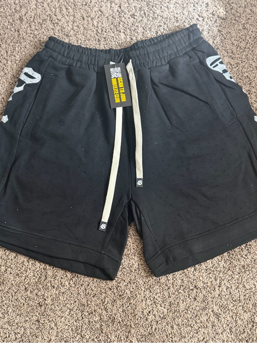 Men's Black Athletic Drawstring Performance Shorts